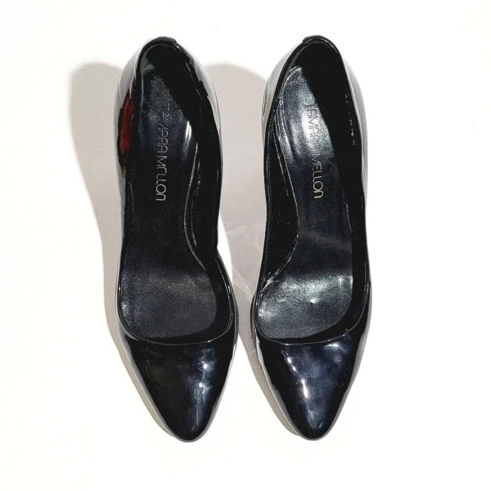 TAMARA MELLON Black Patent Leather Pumps Heels 7.5